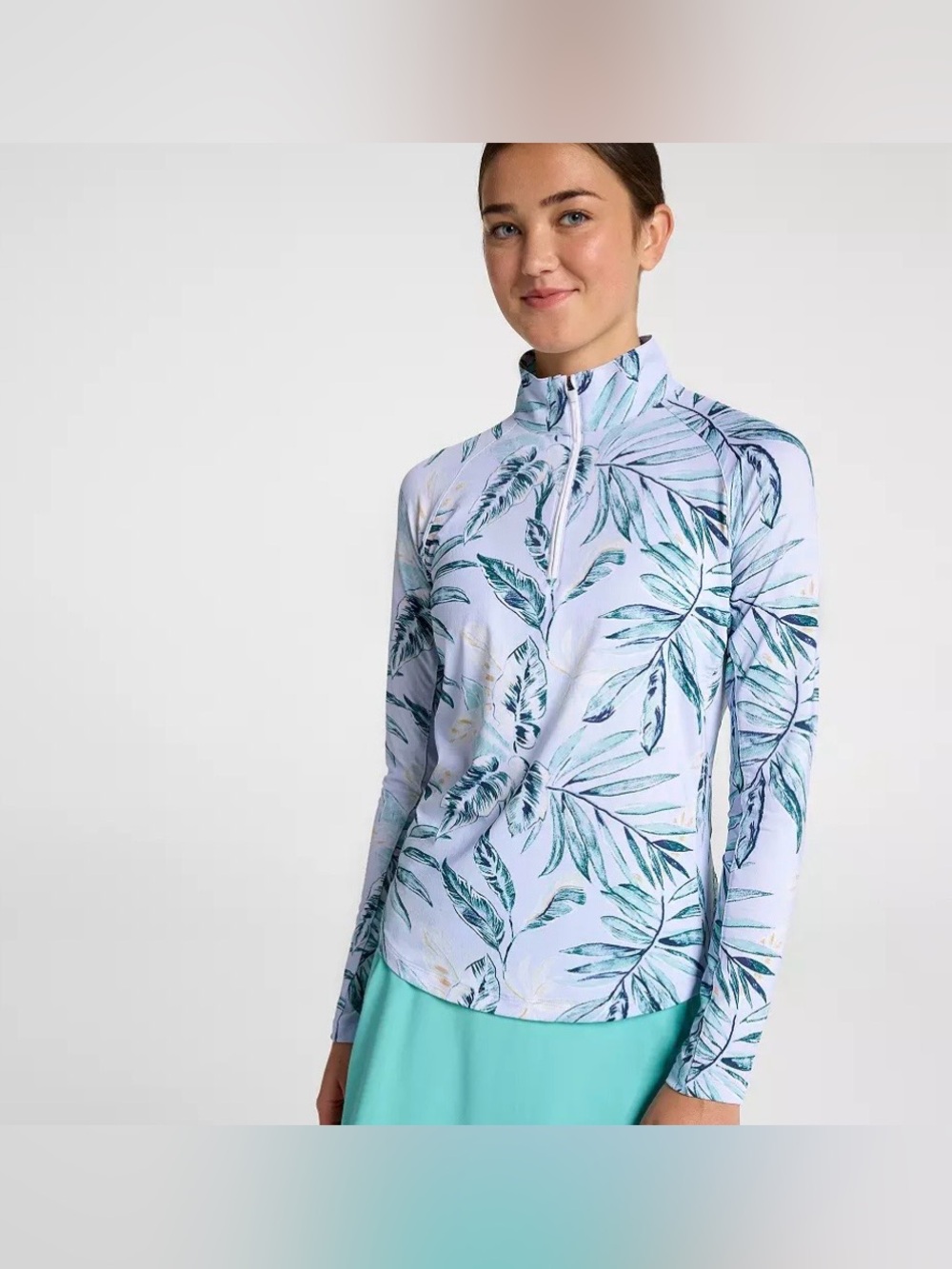 Walter Hagen Women’s Performance 11 UV Suncover ¼ Zip Tropical Blue NWT Sz Med
